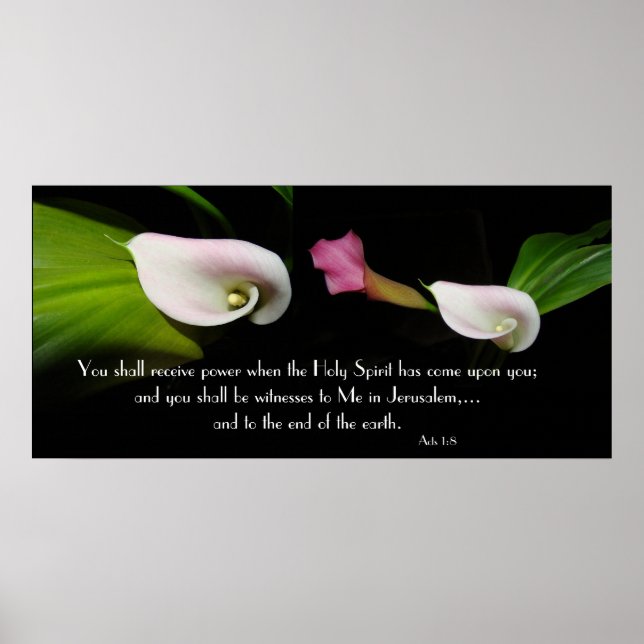 Calla Lily Flowers Heliga Spirit Scripture Print Poster (Framsidan)