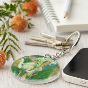Calla Lily Flowers Keychain