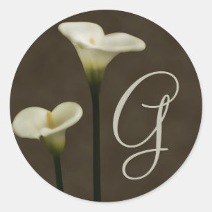 Calla Lily G EnKue Seal Runt Klistermärke