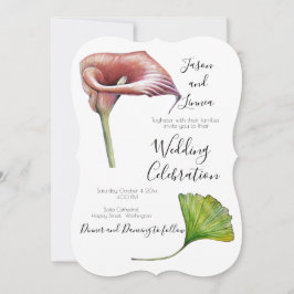 Calla Lily Greenery Minimalist Elegant-inbjudan Inbjudningar