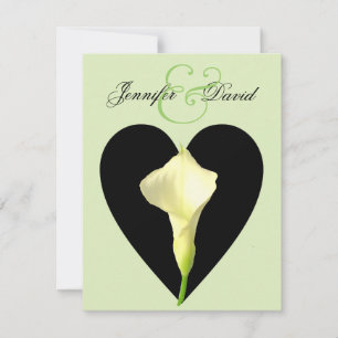 Calla Lily & Heart Wedding bjudande Inbjudningar