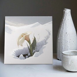 Calla Lily i berget som brinner genom Snö Kakelplatta
