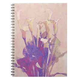 Calla Lily i Rosa Art Journal Notebook Anteckningsbok