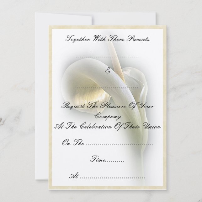 Calla Lily - Inbjudan (Framsida)