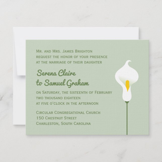 Calla Lily Inbjudningar (Framsida)