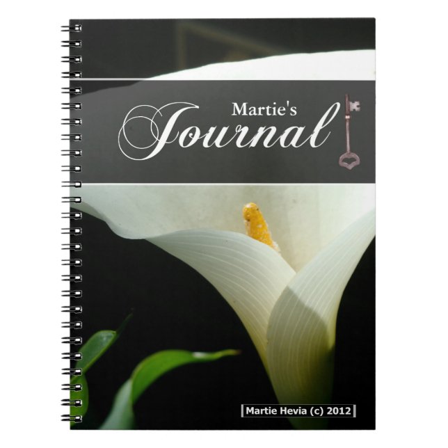 Calla Lily Journal Anteckningsbok Med Spiral (Framsidan)