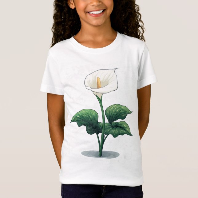 Calla Lily Kawaii Art T Shirt (Framsida)