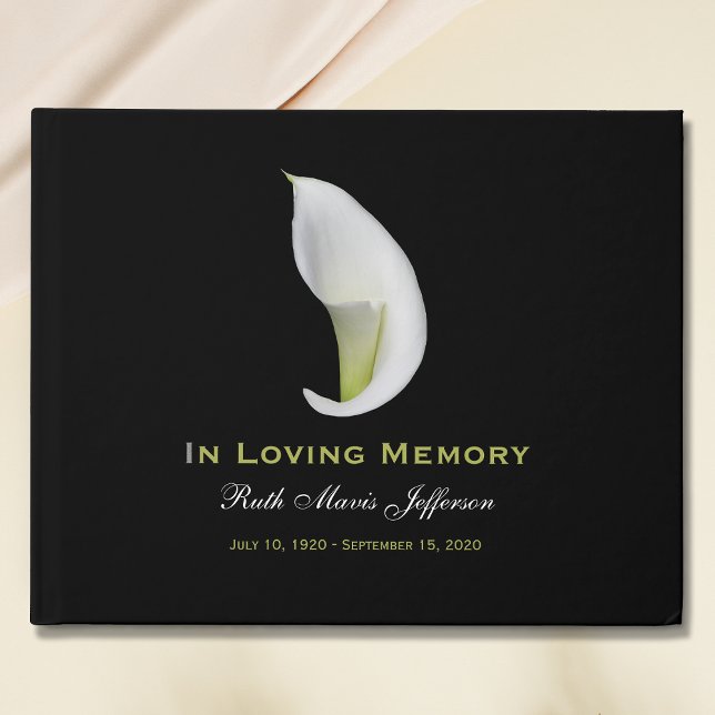 Calla Lily Memorial eller Funeral Guest Bok (Skapare uppladdad)