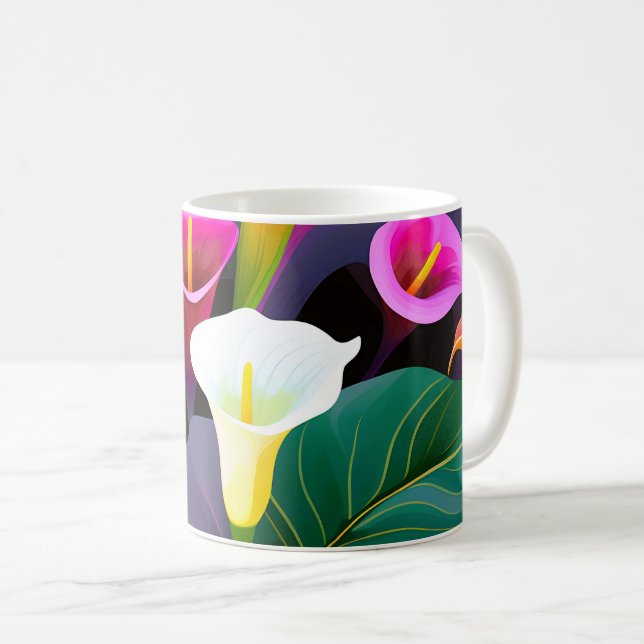 Calla Lily Modern Flowers Kaffemugg (Framsida höger)