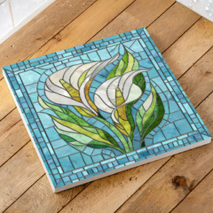 Calla Lily Mosaic Art Kakelplatta