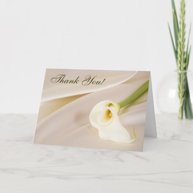 Calla Lily On White Satin, Tack! Tack Kort (Framsida)