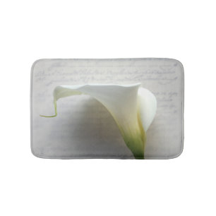 Calla lily på det gamla skriptet badrumsmatta