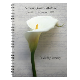 Calla lily på handskrift anteckningsbok
