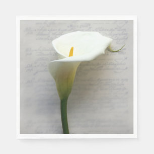 Calla lily på handskrift pappersservett