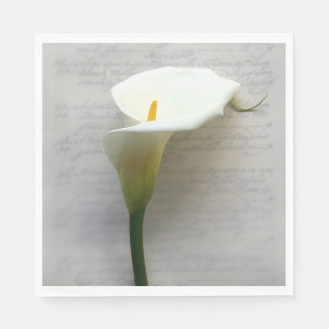 Calla lily på handskrift pappersservett (Framsidan)