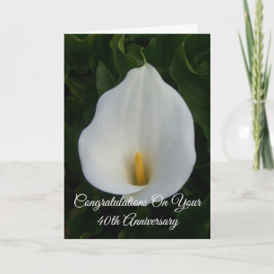 Calla Lily Personlig 40:e Bröllop-årsdagen Kort