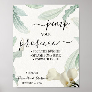Calla Lily Pimp your Prosecco Bröllopsdusch skylt