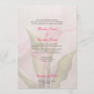Calla Lily Rosa 2 bröllopsinbjudan Inbjudningar