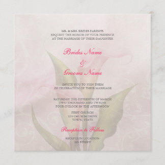 Calla Lily Rosa 2 bröllopsinbjudan Inbjudningar