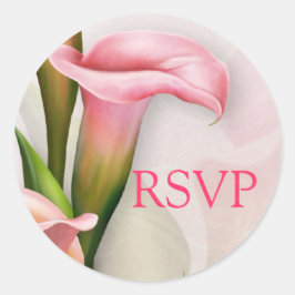 Calla Lily Rosa OSA EnKue Seal Runt Klistermärke