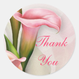 Calla Lily Rosa Tack Sticker Runt Klistermärke