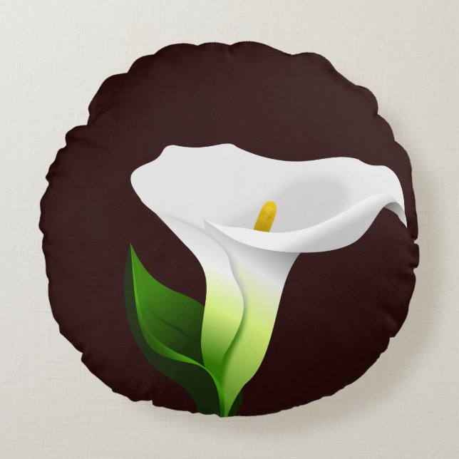 Calla lily rund kudde (Framsidan)