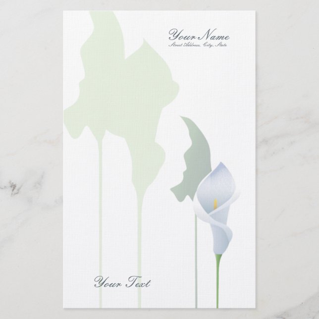 Calla Lily Stationary Brevpapper (Framsida)