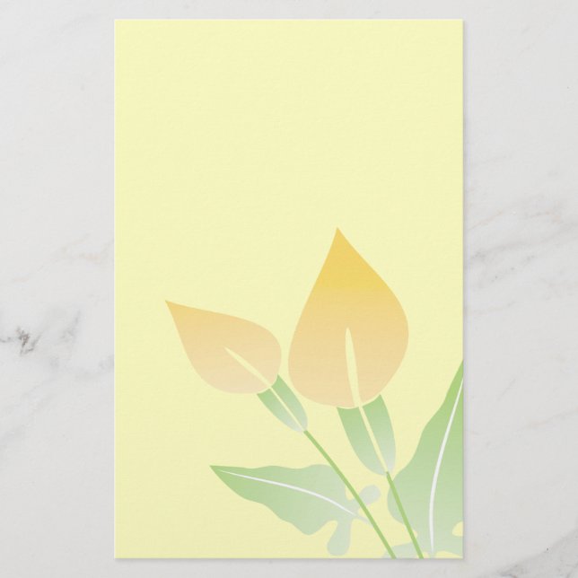 Calla Lily Stationery-Blommigt Brevpapper (Framsida)