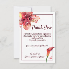 Calla Lily Tack Funeral Sympathy Kort