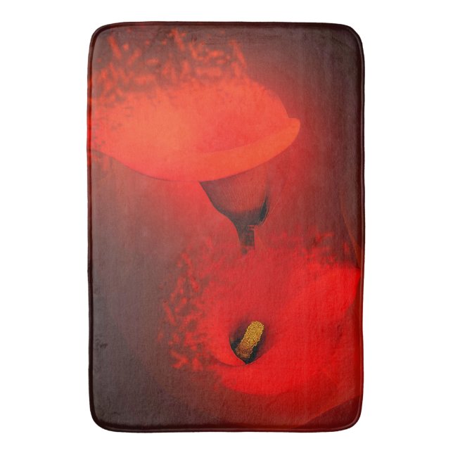 Calla Lily Vivid Red Scatter Effect Badrumsmatta (Framsidan (Vertikal))