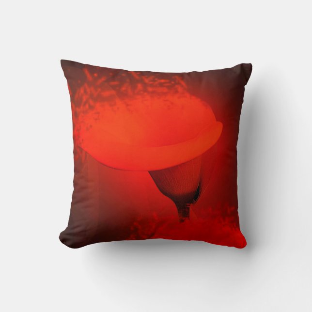 Calla Lily Vivid Red Scatter Effect Kudde (Framsida)
