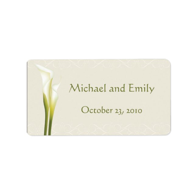 Calla Lily Wedding Favor Labels Adressetikett (Framsidan)