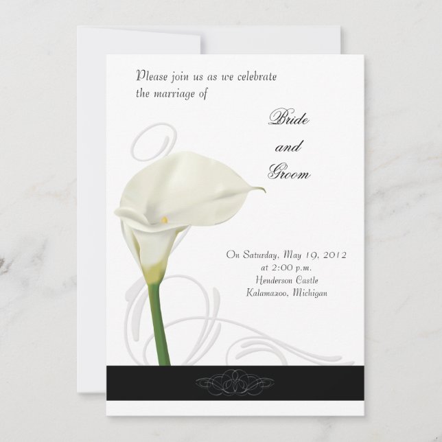 Calla Lily Wedding-inbjudan Inbjudningar (Framsida)