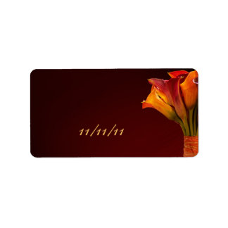 Calla lily Wedor Favor Labels Adressetikett