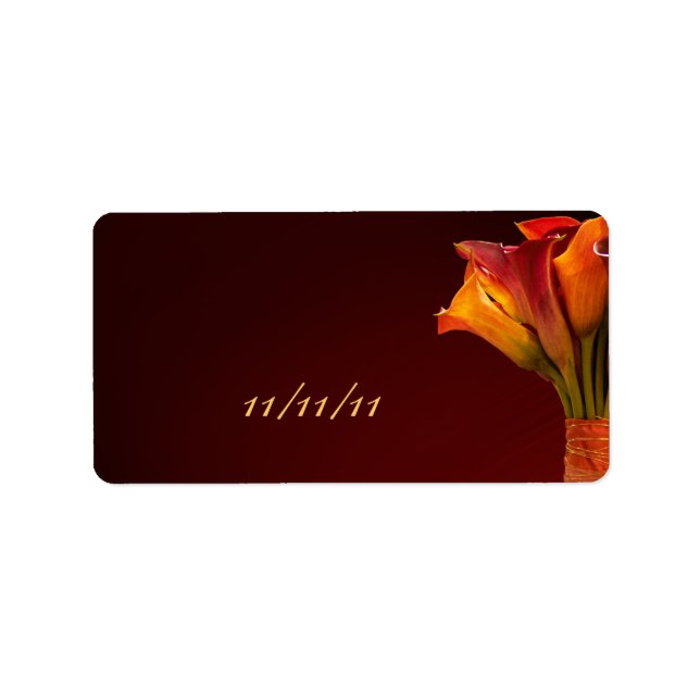 Calla lily Wedor Favor Labels Adressetikett (Framsidan)