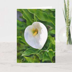 Calla Lily White Blomsterträdgård Art Note Card Kort