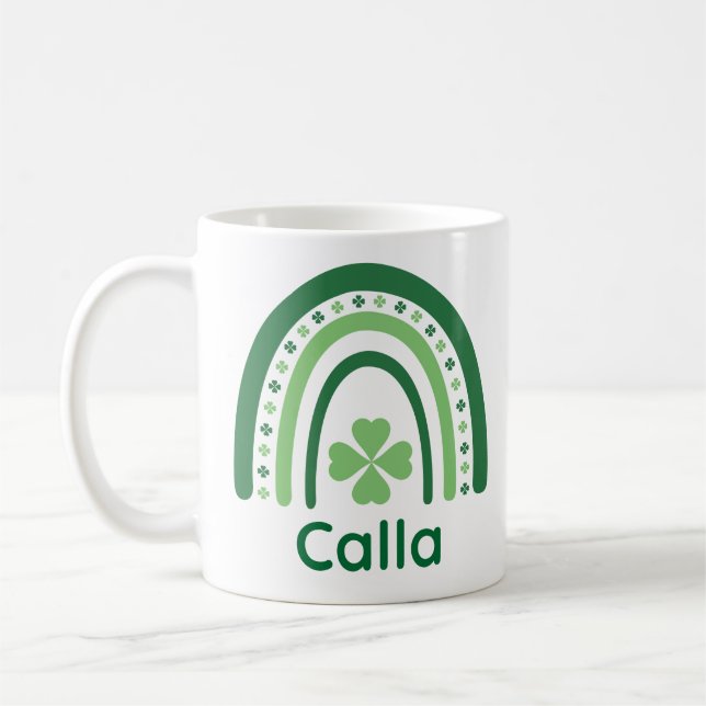 Calla Namn Klöver Boho Rainbow Kaffemugg (Vänster)