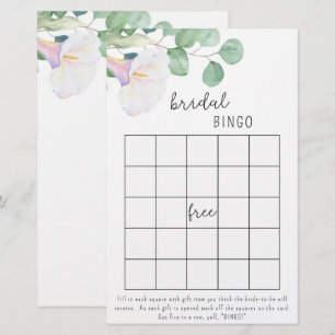 Calla och eucalyptus - möhippa bingo-spel