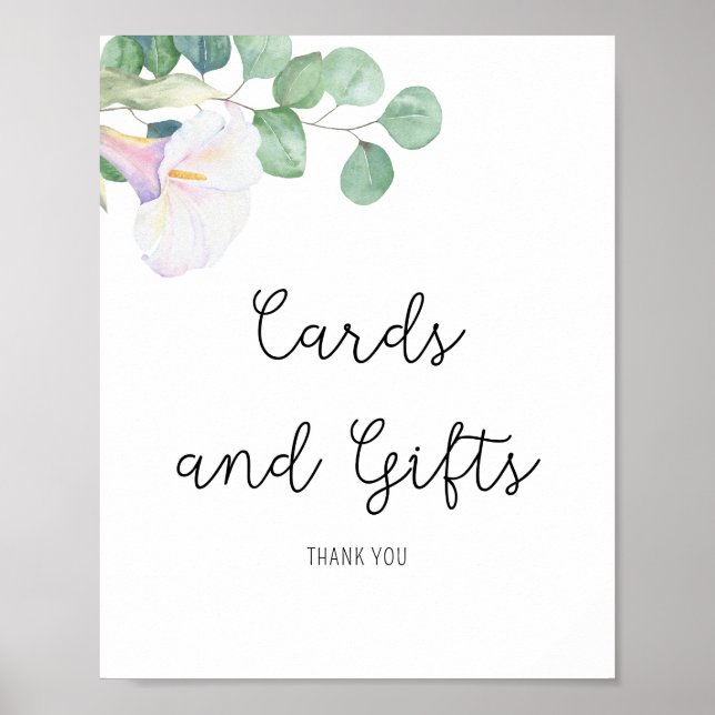 Calla och eucalyptus - Poster- och presentkort Poster (Framsidan)