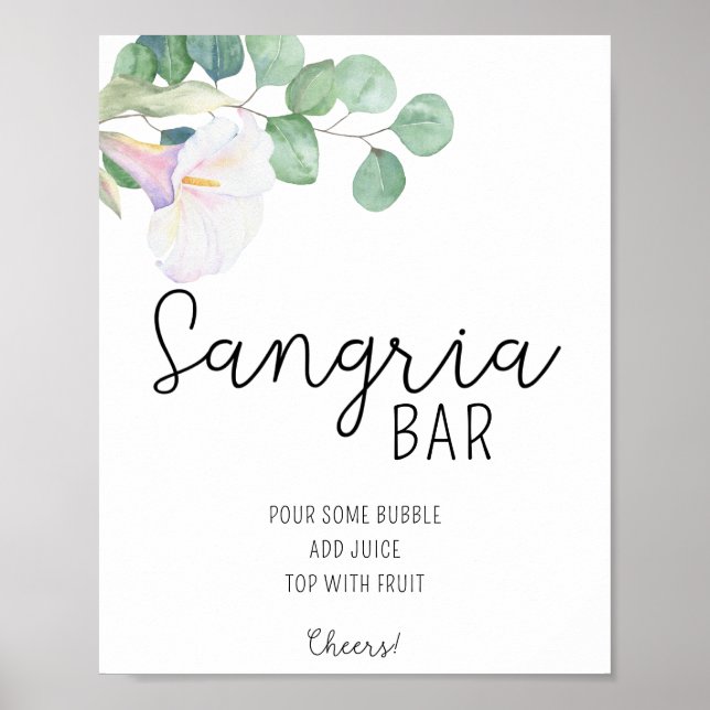 Calla och eucalyptus - Sangria pub poster (Framsidan)