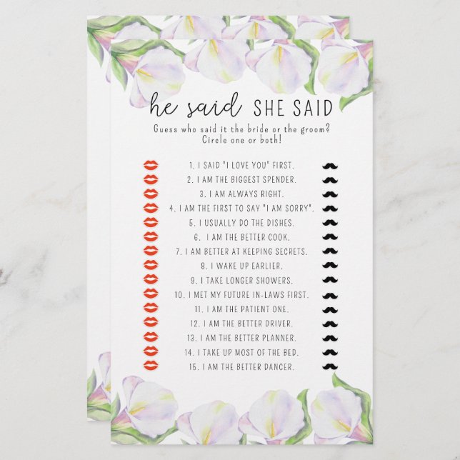 Calla sa att hon sa möhippa-spel (Fram/baksida)