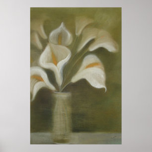 Calla skär blommor i ett konstnärligt stillliv i V Poster