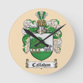 Callahan Coat of Arms Round Clock ( Rund Klocka