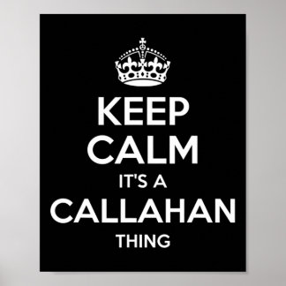Callahan Surname Funny Family Träd Birthday Reunio Poster