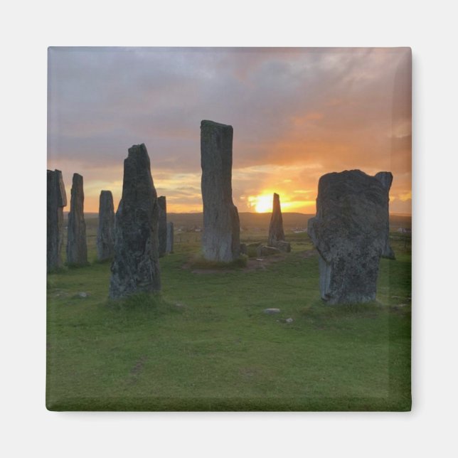 Callansk Stones in Sunrise - Skottland Magnet (Framsidan)