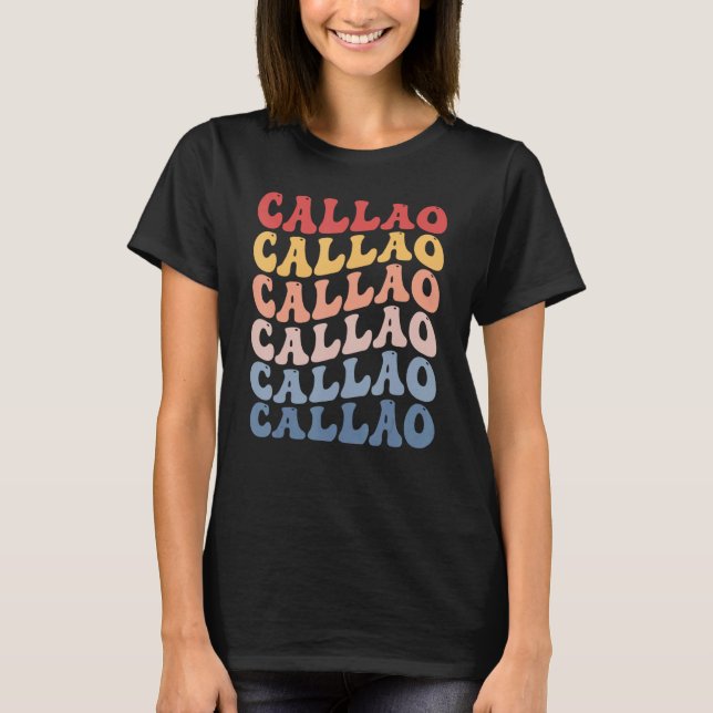 Callao City Groovy Retro T Shirt (Framsida)