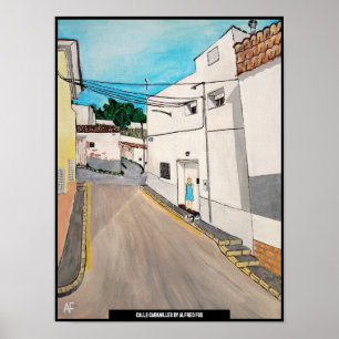 Calle Cabanilles Painting av Alfred Fox Poster