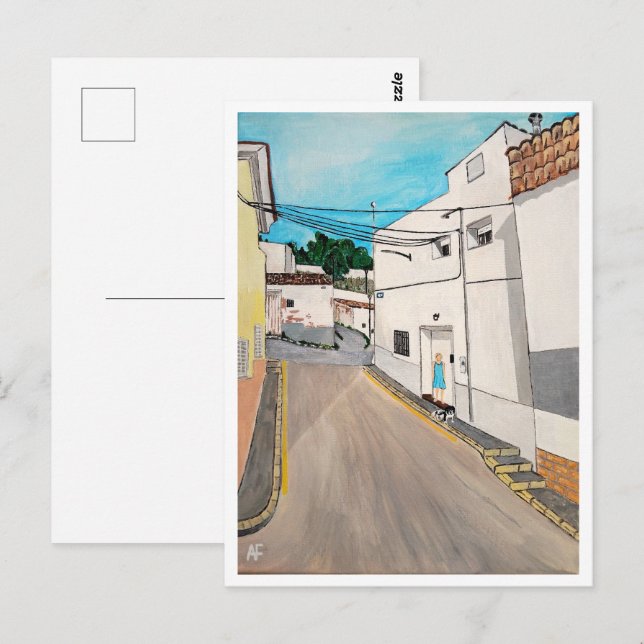 Calle Cabanilles Painting av Alfred Fox Vykort (Fram/baksida)