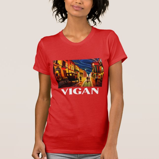 Calle Crisologo, Vigan, Philippine Tourist, Filipi T Shirt (Framsida)