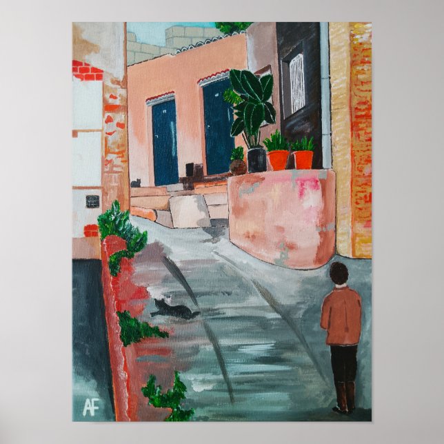 Calle Del San Miguel Målning av Alfred Fox Poster (Framsidan)